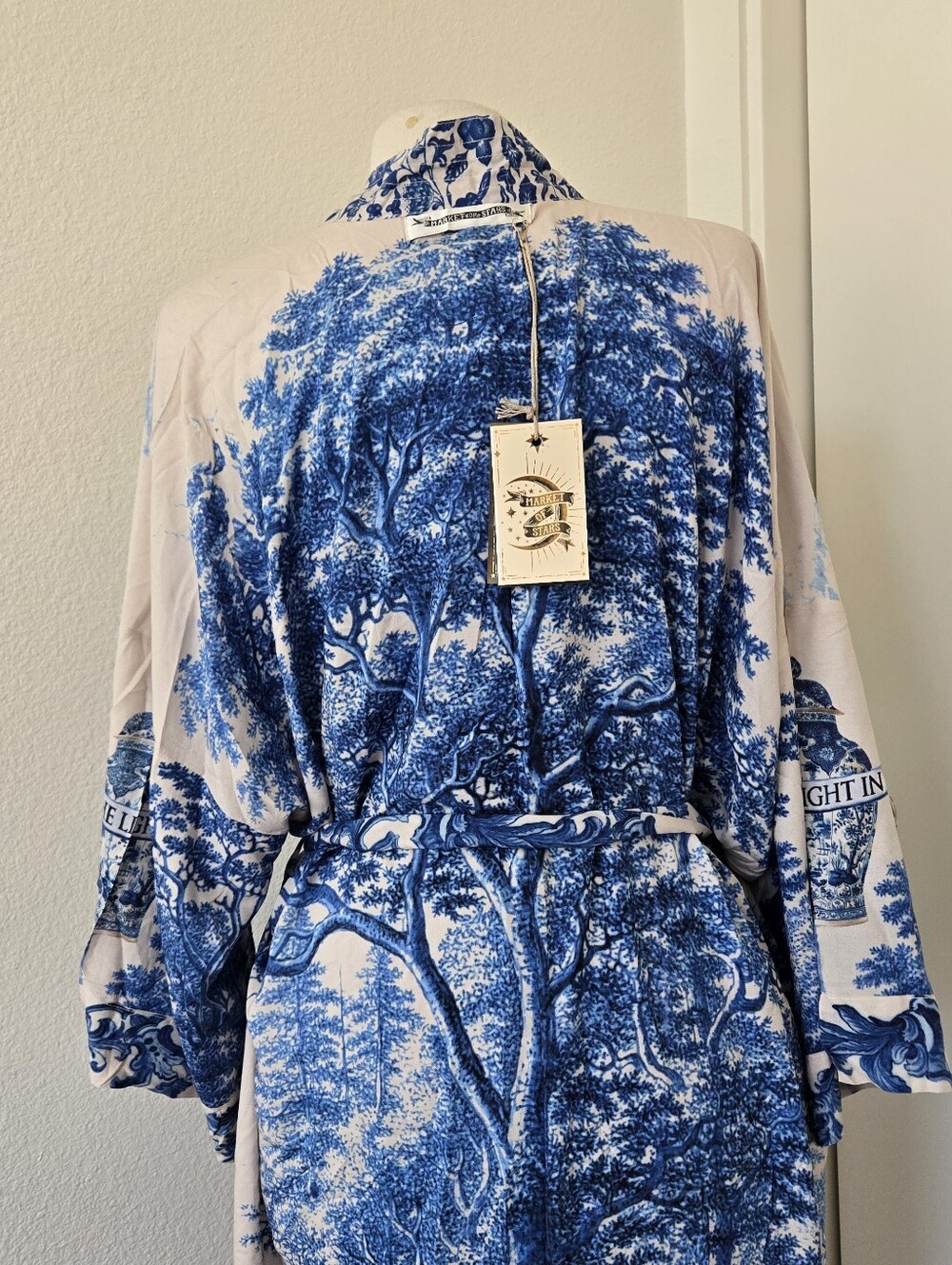 NWT MARKET OF STARS Opera Duster Bamboo Kimono Robe in Let the Light Flowy O/S - Picture 10 of 16